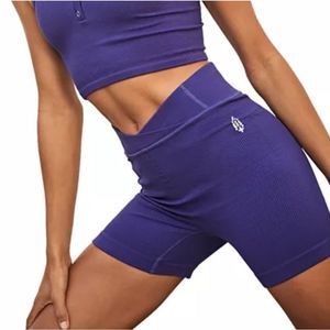 FREE PEOPLE FP Movement Free Throw Shorts Outerspace Purple-Blue Large
